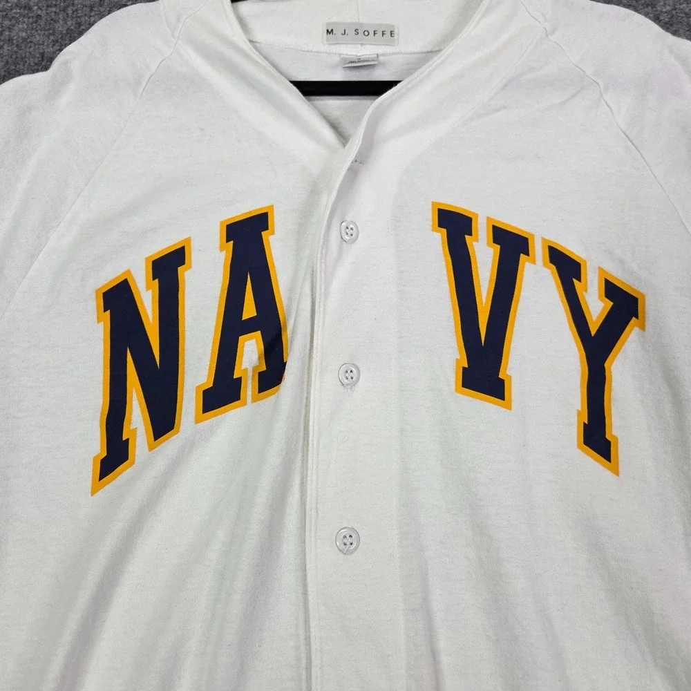 VTG SOFFE Baseball Jersey Men's Medium US Navy Midshipmen White